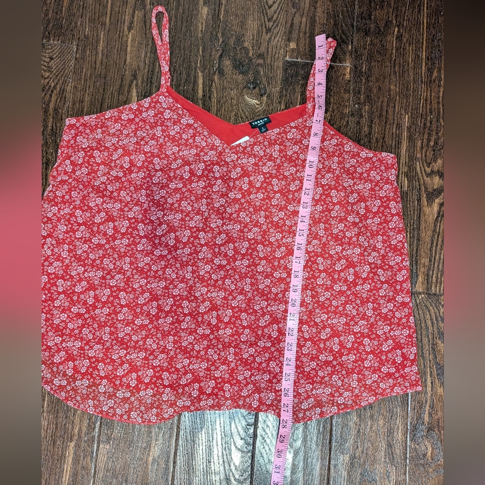 NWT Torrid Sophie Spaghetti Strap Tank Top Red Floral - Picture 7 of 7